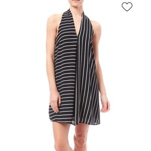 HYFVE Black and White Striped Halter Dress